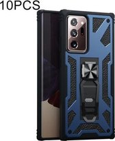 Voor Samsung Galaxy Note20 Ultra 10 PCS Variety Armor TPU + PC Schokbestendige magnetische beschermhoes met opvouwbare cliphouder (marineblauw)