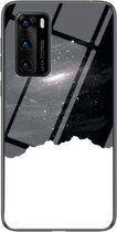 Voor Huawei P40 Sterrenhemelpatroon Gehard Glas + TPU Schokbestendige Beschermhoes (Universe Sterrenhemel)