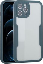 Acryl + TPU 360 graden volledige dekking schokbestendige beschermhoes voor iPhone 12 Pro Max (groen)