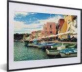 Fotolijst incl. Poster - Haven - Boot - Italië - 40x30 cm - Posterlijst