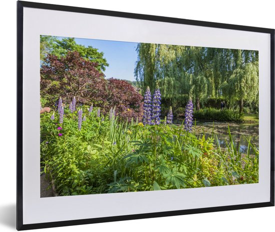 Fotolijst incl. Poster - Tuin met kleurrijke kleuren in de Franse tuin van Monet in Europa - 60x40 cm - Posterlijst