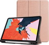 Case2go - Tablethoes geschikt voor Apple iPad Air 11 (2025) / Apple iPad Air 11 (2024) - Auto Wake/Sleep functie - Tri-Fold Book Case - Apple Pencil Houder - Rosé Goud