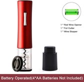 Wijn Kurkentrekker -Draadloze Kurkentrekker -Wijnopener - Automatische Folie Cutter -Elektrische Wijn Flesopeners - Draagbaar -Rood Set2 - Voeg een stop toe