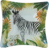 Non-branded Schaal Zebra 15 X 15 X 5 Cm Glas Groen