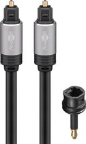 Optische Toslink Kabel - Met Toslink naar Mini Toslink Adapter - Verguld - 0,75 meter - Zwart