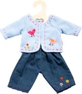 poppenkleding jeans met blauw vestje 35-45 cm