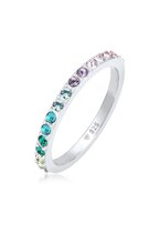 Elli Dames Ring Dames Band Regenboog Meerkleurig Elegant Trend met Kristallen in 925 Sterling Zilver