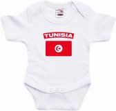 Tunisia baby rompertje met vlag wit jongens en meisjes - Kraamcadeau - Babykleding - Tunesie landen romper 56 (1-2 maanden)