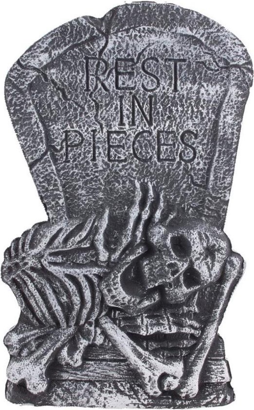 Horror kerkhof grafsteen decoratie rest in pieces 60 cm - Halloween feestdecoratie en versiering