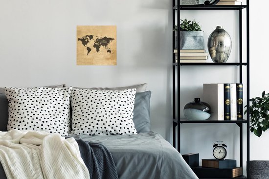 Affiche Wereldkaart - Vintage - Voyages - 30x30 cm