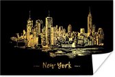 Poster New York - Skyline - Goud - 30x20 cm