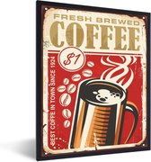 Fotolijst incl. Poster - Koffie - Vintage - Bord - Coffee - 30x40 cm - Posterlijst