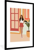 Fotolijst incl. Poster - Vrouw - Kleding - Huis - 60x90 cm - Posterlijst