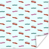Poster Auto - Patroon - Kleuren - 75x75 cm