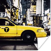 Poster New York - Geel - Taxi - 30x30 cm