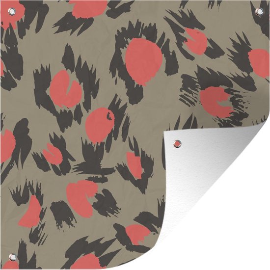 Tissu de Jardin Motifs - Imprimé Panthère - Rose - Taupe - 100x100 cm