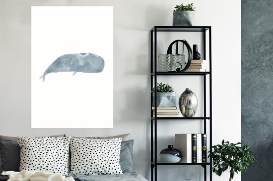 Poster Potvis - Dieren - Zee - Waterverf - 80x120 cm