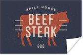 Affiche Mancave - Steak - BBQ - 30x20 cm