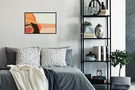 Cadre photo avec affiche - Femme - Lunettes de soleil - Plage - Pastel - 60x40 cm - Cadre pour affiche