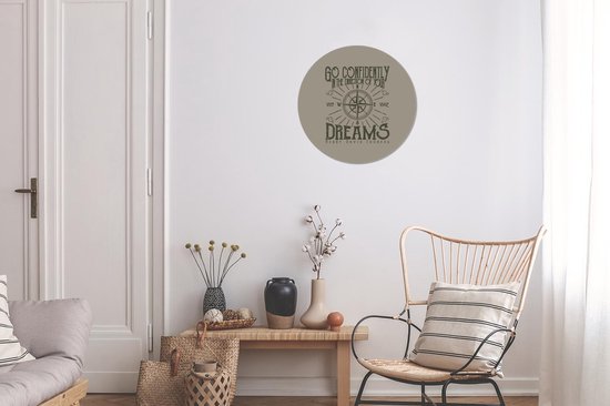 Cercle mural - Cercle mural - Vintage - Boussole - Rêves - Aluminium - ⌀ 30 cm - Intérieur et extérieur