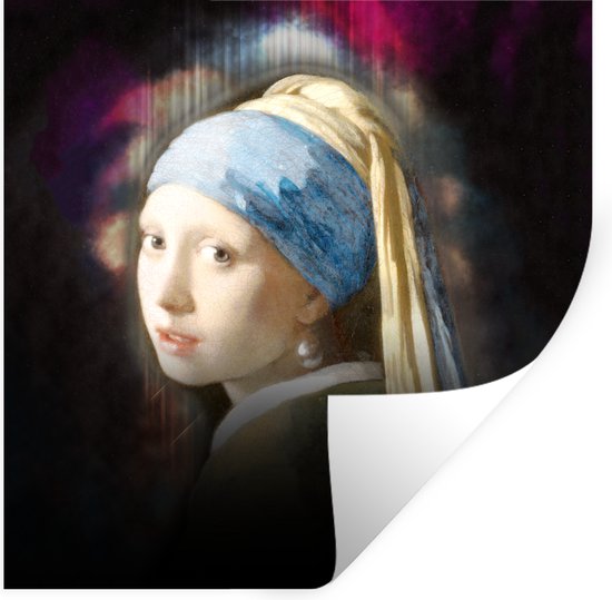 Muurstickers - Sticker Folie - Het meisje met de parel - Vermeer - Kunst - 80x80 cm - Plakfolie - Muurstickers Kinderkamer - Zelfklevend Behang - Zelfklevend behangpapier - Stickerfolie