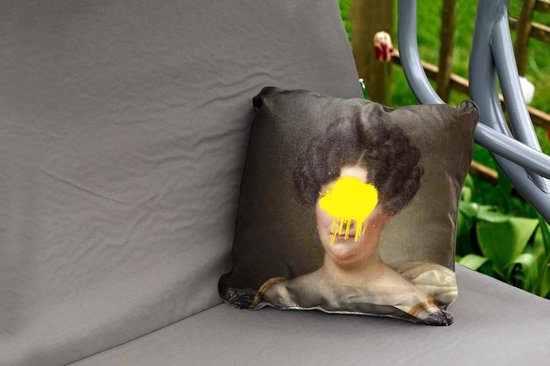 Coussin de jardin - Portrait - Vêtements - Peinture - 40x40 cm - Résistant aux intempéries