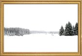 JUNIQE - Poster met houten lijst White White Winter -13x18 /Grijs &