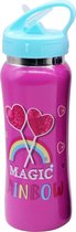 Must Drinkfles Junior 500 Ml Rvs Roze/lichtblauw