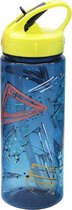 Must Drinkfles Junior 500 Ml 6,5 X 21,5 Cm Donkerblauw/geel