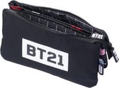 etui BT21 junior 12 x 21,5 cm polyester zwart/wit