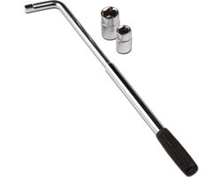 Dunlop Wielmoersleutel - Wielsleutel Telescopisch 34-55cm - met 2 Dubbele Doppen 17/19mm-21/23mm - Staal - Zilver/Zwart