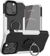 Armor Bear schokbestendige pc + TPU-beschermhoes met ringhouder voor iPhone 13 Pro (wit)