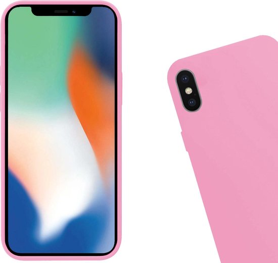 Coque iPhone Xs Max Siliconen iPhone Xs Max Rose - Coque iPhone Xs Max Coque Arrière en Siliconen - 2x
