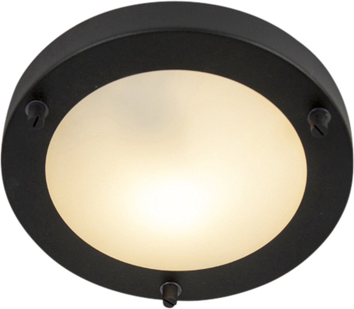 Qazqa Moderne Plafonnière Zwart 18 Cm Ip44 - Yuma