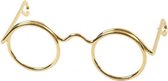Poppenbril 35 mm goud 10 stuks