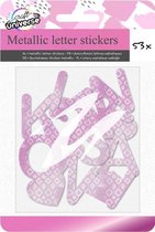 stickers Metallic letter folie ros√©goud 53 stuks