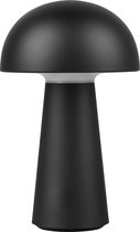LED Tafellamp - Tafelverlichting - Torna Lenio - 2W - Warm Wit 3000K - Dimbaar - USB Oplaadbaar - Spatwaterdicht IP44 - Rond - Mat Zwart - Kunststof