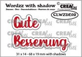 Crealies Wordzz with shadow snijmallen - Gute besserung