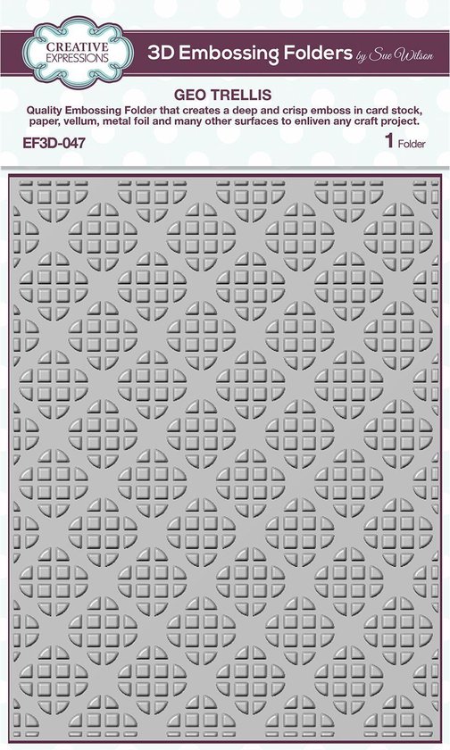 Creative Expressions 3D Embossing Folder Geo Trellis | bol.com