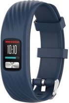 Siliconen Smartwatch bandje - Geschikt voor Garmin Vivofit 4 siliconen bandje - donkerblauw - Strap-it Horlogeband / Polsband / Armband - Maat: Maat S