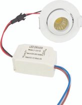 Mini-Spot Inbouw LED COB 3W 45 ° Rond Verstelbaar - Warm wit licht