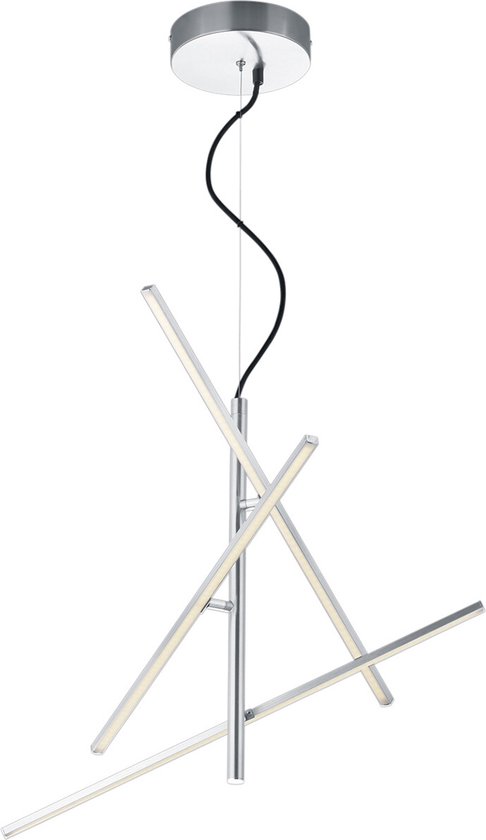 LED Hanglamp - Hangverlichting - Torna Tiraki - 22.5W - Warm Wit 3000K - Dimbaar - Rechthoek - Mat Nikkel - Aluminium