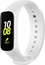 Siliconen Smartwatch bandje - Geschikt voor Samsung Galaxy Fit e siliconen bandje - wit - Strap-it Horlogeband / Polsband / Armband