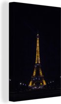 Peintures sur toile Tour Eiffel - Nuit - Lumières - 40x60 cm - Décoration murale