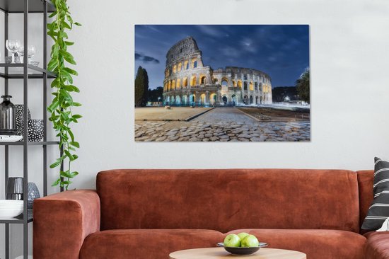 Peintures sur toile Rome - Italie - Colisée - Nuit - 120x80 cm - Décoration murale