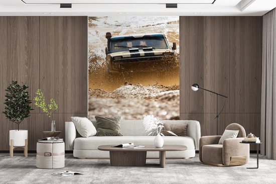 Papier Peint - Papiers Papier peint photo Voiture - Course - Boue - Largeur 155 cm x Hauteur 240 cm