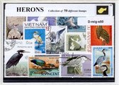 Reigers – Luxe postzegel pakket (A6 formaat) : collectie van 50 verschillende postzegels van reigers – kan als ansichtkaart in een A6 envelop - authentiek cadeau - cadeau - geschenk - kaart - vogel - vis - roofvogel - roeipotigen - Ardeidae