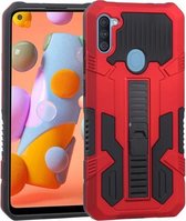 Voor Samsung Galaxy A11 Amerikaanse versie Vanguard Warrior All Inclusive dubbele kleur schokbestendig TPU + pc-beschermhoes met houder (rood)