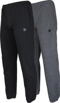 2-Pack Donnay Joggingbroek met boord - Sportbroek - Heren - Maat M - Charcoal/Black