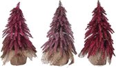 Decoris Mini kerstboom roze 3ass 20cm (1 stuk) assorti